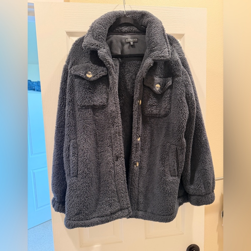 P.J. Salvage Charcoal Shacket